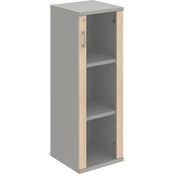 Policová skříň SZ 3 40 02 P – Skříň policová dvéřová 115,2 × 40 cm - Akát , Šedá , USH – hranatá