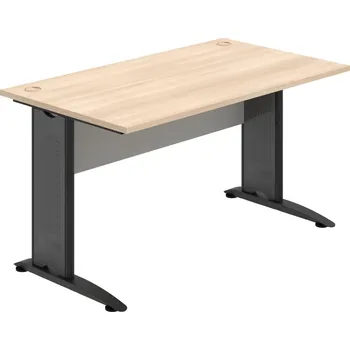 Psací stůl CS 1400 – Stůl pracovní rovný 140 cm - Akát , Šedá , Černý kov