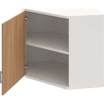 Policová skříň SRV 2 01 L H – Skříň vnitřní roh levá 76,8 cm - Višeň , Bílá , USH – hranatá