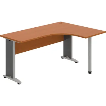 Psací stůl CE 60 L – Stůl ergo levý 160 × 120 cm - Třešeň , Třešeň , Šedý kov