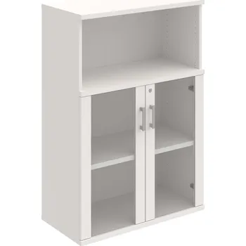 Policová skříň SZ 3 80 05 – Skříň policová dvéřová 115,2 × 80 cm - Bílá , Bílá , USH – hranatá