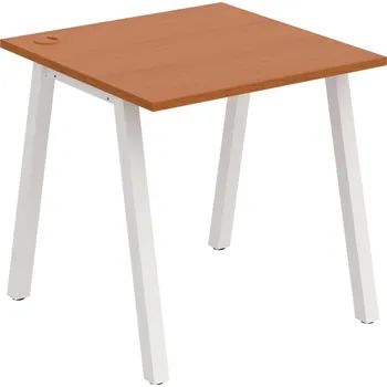 Psací stůl US A 800 – Stůl pracovní délky 80 cm - Třešeň , Bílý kov