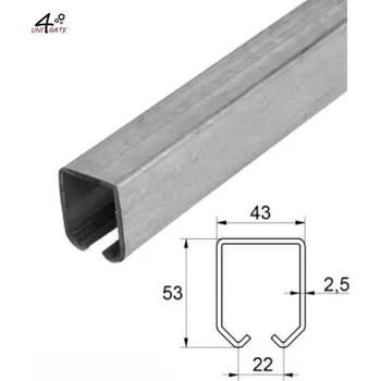 příslušenství k bráně Nosník 42x53x2,5mm, pozink, 6m