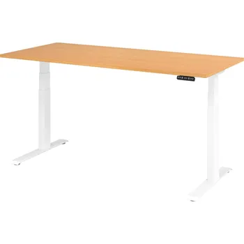 Jednací stůl Výškově nastavitelný psací stůl, elektrický, paměťový spínač, C-noha, 1800 x 800 mm, buk/bílá