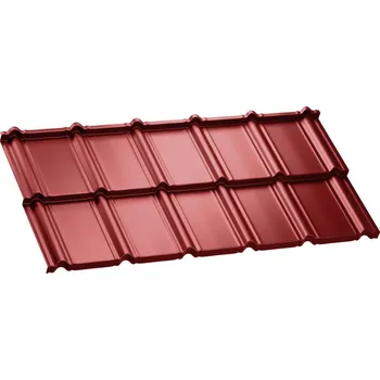 plechová krytina Regamet DVOUMODULOVÁ LIVIA - LESKLÁ SP25 Barva: RAL 3005 / vínověčervená