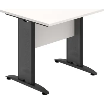 Jednací stůl CP 1200 1 – Stůl jednací oblouk 120 cm - Bílá , Bílá , Černý kov