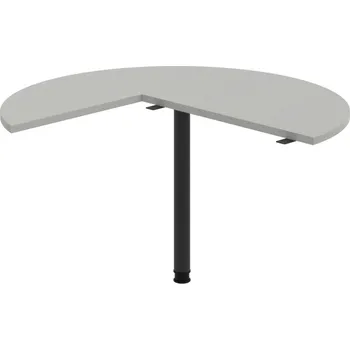 Psací stůl GP 22 P P – Stůl jednací pravý podél ø 120 cm - Šedá , Černý kov