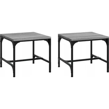 Konferenční stolek Industriální odkládací stolky 40x40x35 cm, šedý dub sonoma