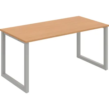 Psací stůl UJ O 1600 – Stůl jednací rovný délky 160 cm - Buk , Šedý kov