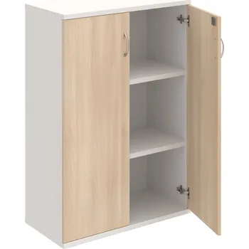 Policová skříň SZ 3 80 01 – Skříň policová dvéřová 115,2 × 80 cm - Akát , Bílá , USN – Hobis
