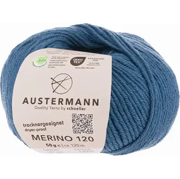 Příze Austermann Merino 120 EXP 123 Denim (Příze Merino 120 EXP JEANS)