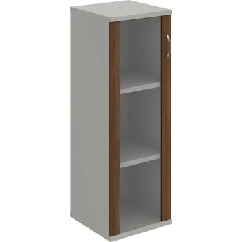 Policová skříň S 3 40 02 L – Skříň policová dvéřová 115,2 × 40 cm - Ořech , Šedá , USN – Hobis