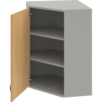 Policová skříň SRV 3 01 L H – Skříň vnitřní roh levá 115,2 cm - Dub , Šedá , UCO – černá
