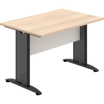 Jednací stůl CJ 1200 – Stůl jednací rovný 120 cm - Akát , Bílá , Černý kov
