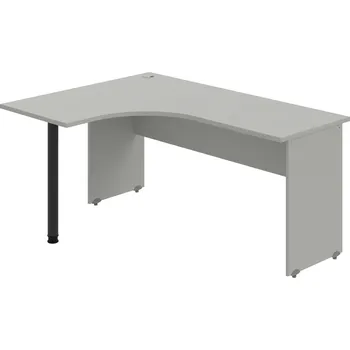 Psací stůl GE 60 P – Stůl ergo pravý 160 × 120 cm - Šedá , Šedá , Černý kov