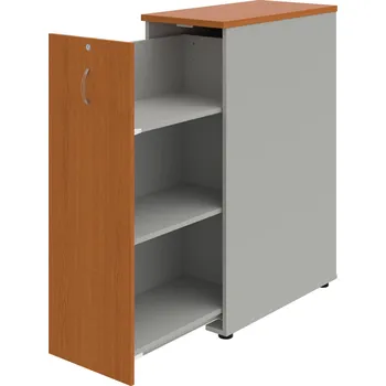 SPVZ 3 L – Skříňka ke stolu, šanonová, výsuvná, levá - Třešeň , Šedá , USN – Hobis