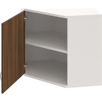 Policová skříň SRV 2 01 L H – Skříň vnitřní roh levá 76,8 cm - Ořech , Bílá , USN – Hobis