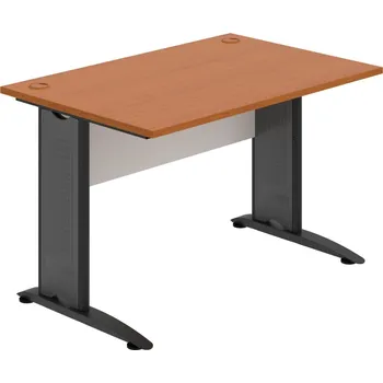 Psací stůl CS 1200 – Stůl pracovní rovný 120 cm - Třešeň , Bílá , Černý kov