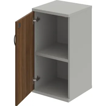 Policová skříň SZ 2 40 01 L – Skříň policová dvéřová 76,8 × 40 cm - Ořech , Šedá , UCO – černá