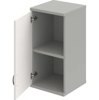 Policová skříň S 2 40 01 L H – Skříň policová dvéřová 76,8 × 40 cm - Bílá , Šedá , UCO – černá