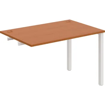 Psací stůl US 1200 R – Stůl pracovní délky 120 cm, k řetězení - Třešeň , Bílý kov