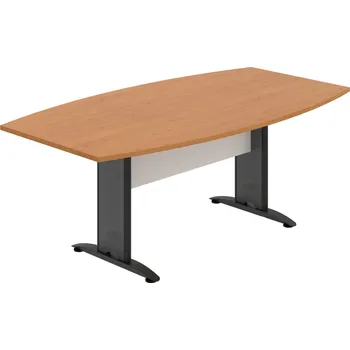 Jednací stůl CJ 200 – Stůl jednací sud 200 cm - Olše , Bílá , Černý kov