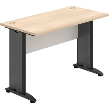 Psací stůl CE 1200 – Stůl pracovní rovný 120 cm, hl. 60 cm - Akát , Bílá , Černý kov