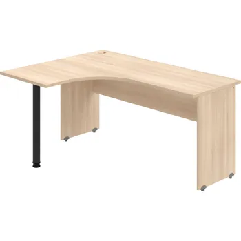 Psací stůl GE 60 P – Stůl ergo pravý 160 × 120 cm - Akát , Akát , Černý kov