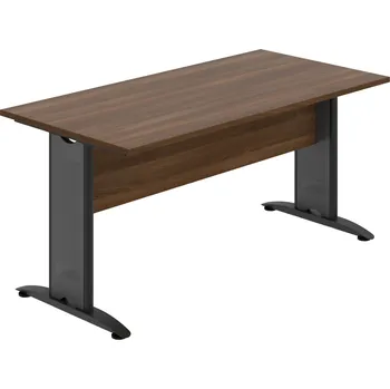 Jednací stůl CJ 1600 – Stůl jednací rovný 160 cm - Ořech , Ořech , Černý kov