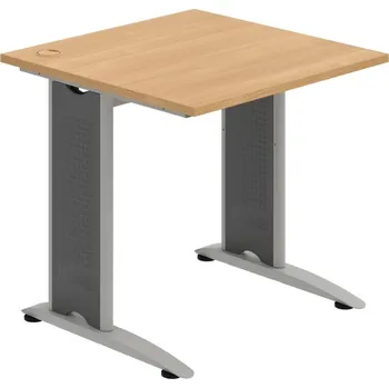 Psací stůl FS 800 – Stůl pracovní rovný 80 cm - Dub , Šedý kov