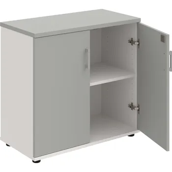 SPZ 80 40 – Skříňka ke stolu, zavřená, š. 80 cm - Šedá , Bílá , USH – hranatá