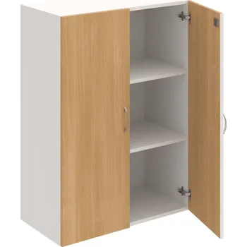 Policová skříň DZ 3 80 01 – Skříň policová dvéřová 111 × 80 cm - Dub , Bílá , USN – Hobis