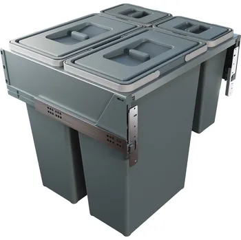 Vestavný odpadkový koš Elletipi BLOCK 2.0 - výs., 35+35+8+8 L, 60 cm, PBR A4760A