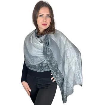 Šála Šál Pašmína - Roselina - Tmavě šedá