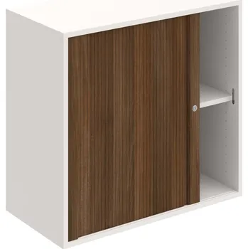 Policová skříň DZ 2 80 03 L – Skříň polic rolet levá 74 × 80 cm - Bílá , Ořech