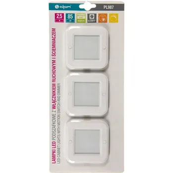 LED osvětlení LED podlinkové světlo s pohybovým senzorem, 3 x bílé světlo, čtvercové DPM