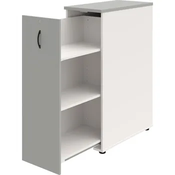 SPVZ 3 L – Skříňka ke stolu, šanonová, výsuvná, levá - Šedá , Bílá , UCO – černá