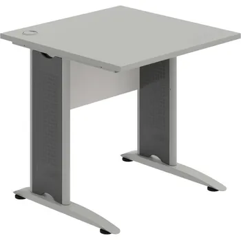 Psací stůl CS 800 – Stůl pracovní rovný 80 cm - Šedá , Bílá , Šedý kov