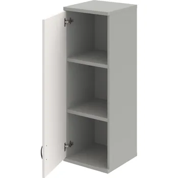 Policová skříň S 3 40 01 L H – Skříň policová dvéřová 115,2 × 40 cm - Bílá , Šedá , UCO – černá