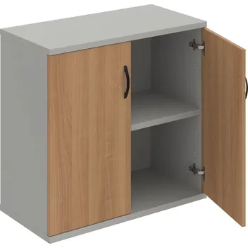 Policová skříň S 2 80 01 – Skříň policová dvéřová 76,8 × 80 cm - Višeň , Šedá , UCO – černá