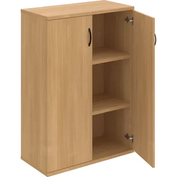 Policová skříň S 3 80 01 – Skříň policová dvéřová 115,2 × 80 cm - Dub , Dub , UCO – černá