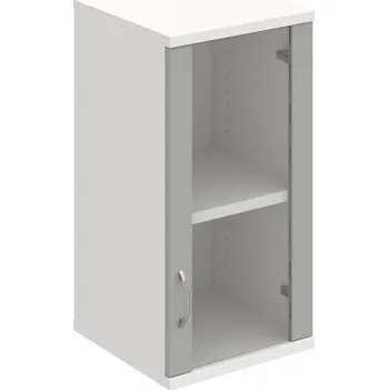 Policová skříň S 2 40 02 P H – Skříň policová dvéřová 76,8 × 40 cm - Šedá , Bílá , USN – Hobis