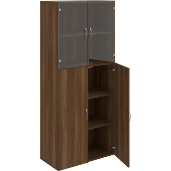 Policová skříň DZ 5 80 08 – Skříň policová dvéřová 185 × 80 cm - Ořech , Ořech , USN – Hobis