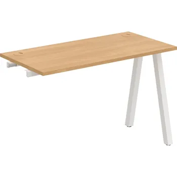 Psací stůl UE A 1200 R – Stůl pracovní délky 120 cm, hl. 60 cm, k řetězení - Dub , Bílý kov