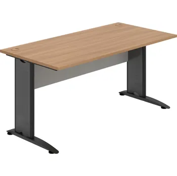 Psací stůl CS 1600 – Stůl pracovní rovný 160 cm - Višeň , Šedá , Černý kov