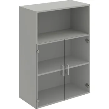 Policová skříň D 3 80 05 – Skříň policová dvéřová 111 × 80 cm - Čiré , Šedá , USH – hranatá