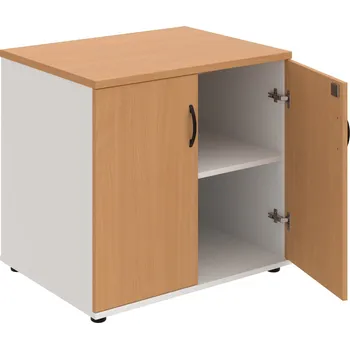 SPZ 80 60 N – Skříňka ke stolu, zavřená, š. 80 cm, léta napříč - Buk , Bílá , UCO – černá