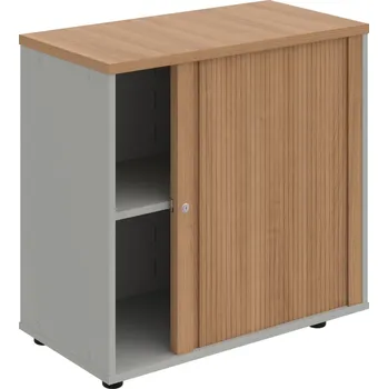 SPRZ 80 40 P – Skříňka ke stolu, roletová, pravá, š. 80 cm - Višeň , Šedá , Višeň