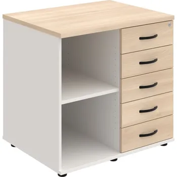 SPKZ 3 80 60 P N – Skříňka ke stolu, pravá, s centrálním zamykáním - Akát , Bílá , UCO – černá