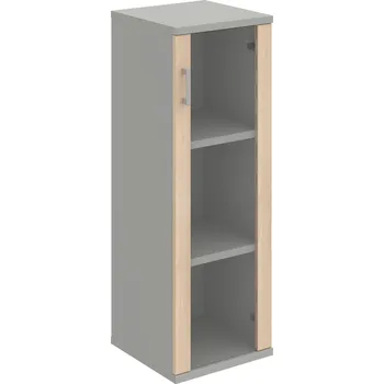 Policová skříň S 3 40 02 P – Skříň policová dvéřová 115,2 × 40 cm - Akát , Šedá , USH – hranatá